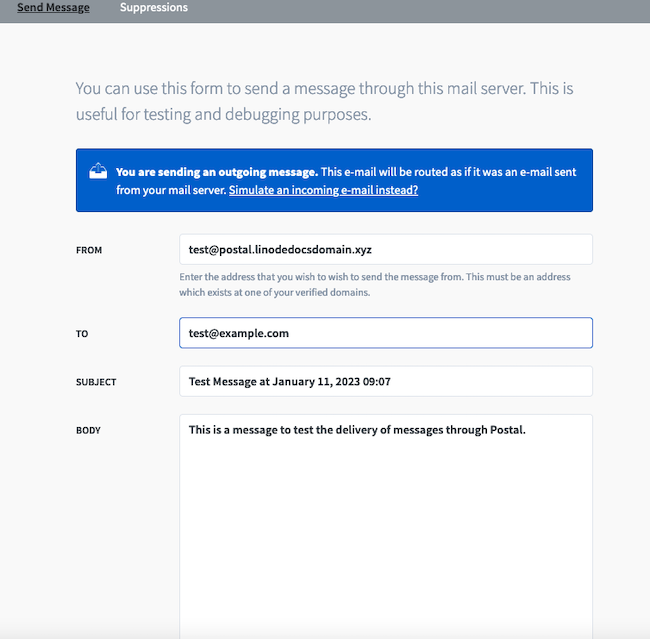 Sending a Test Message Sending a Test Message