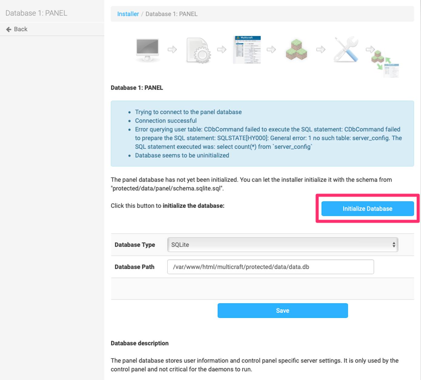 Multicraft Database Initialization. Multicraft Database Initialization.