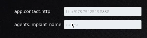 Caldera agent options form Caldera agent options form