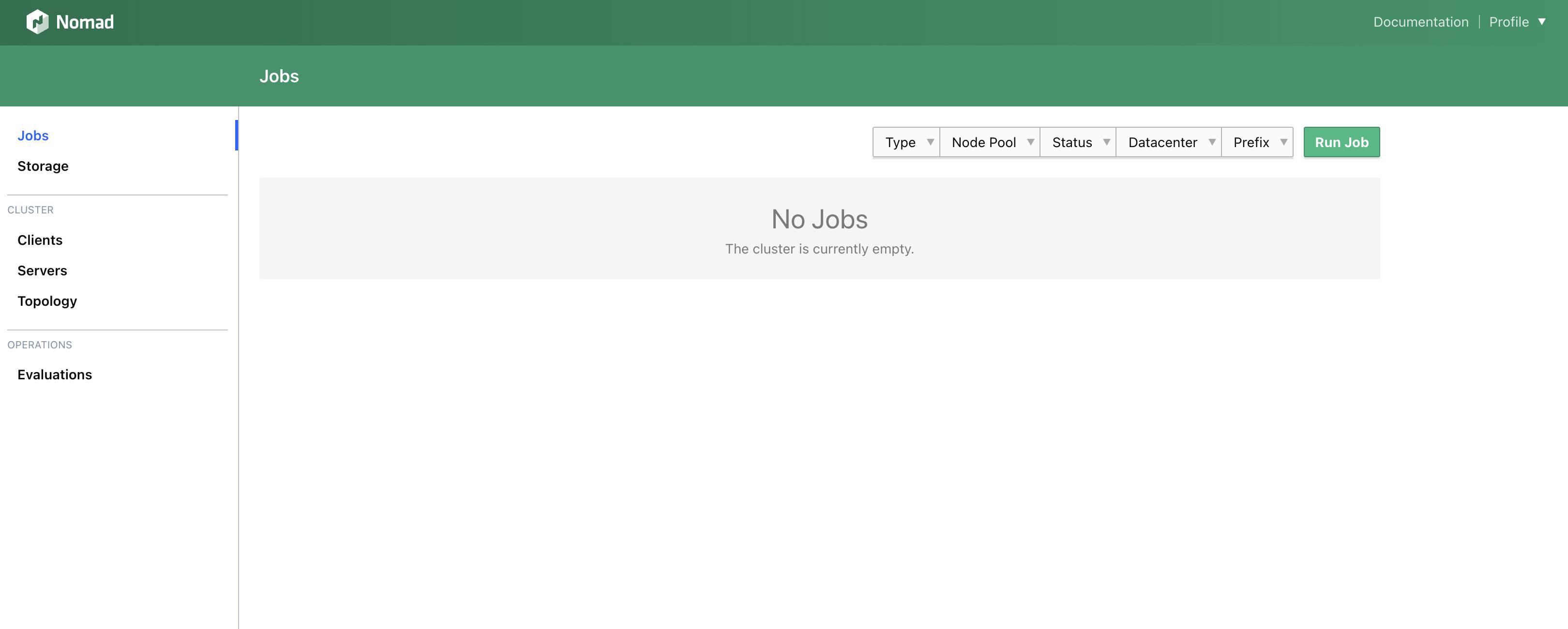 Screenshot of the Nomad Web UI Screenshot of the Nomad Web UI