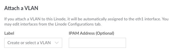 Attach a VLAN form Attach a VLAN form